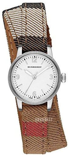 Buy Shop Burberry Utilitarian White Dial Multicolor Leather Strap Watch for Women - BU7849 USA Online
