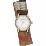 Buy Shop Burberry Utilitarian White Dial Multicolor Leather Strap Watch for Women - BU7851 USA Online