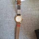 Buy Shop Burberry Utilitarian White Dial Multicolor Leather Strap Watch for Women - BU7851 USA Online