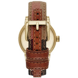 Buy Shop Burberry Utilitarian White Dial Multicolor Leather Strap Watch for Women - BU7853 USA Online