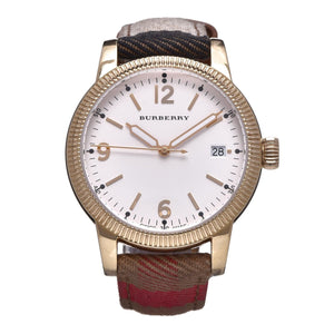 Buy Shop Burberry Utilitarian White Dial Multicolor Leather Strap Watch for Women - BU7853 USA Online