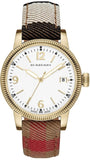 Buy Shop Burberry Utilitarian White Dial Multicolor Leather Strap Watch for Women - BU7853 USA Online