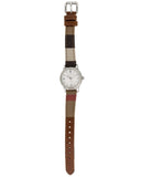 Buy Shop Burberry Utilitarian White Dial Multicolor Leather Strap Watch for Women - BU7863 USA Online