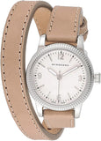 Buy Shop Burberry Utilitarian White Dial Pink Leather Strap Watch for Women - BU7847 USA Online