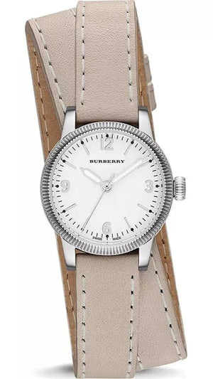 Buy Shop Burberry Utilitarian White Dial Pink Leather Strap Watch for Women - BU7847 USA Online