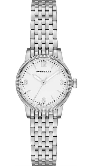 Buy Shop Burberry Utilitarian White Dial Silver Steel Strap Watch for Women - BU7856 USA Online
