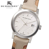 Buy Shop Burberry The City White Dial Beige Leather Strap Watch for Women - BU9132 USA Online