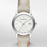 Buy Shop Burberry The City White Dial Beige Leather Strap Watch for Women - BU9132 USA Online