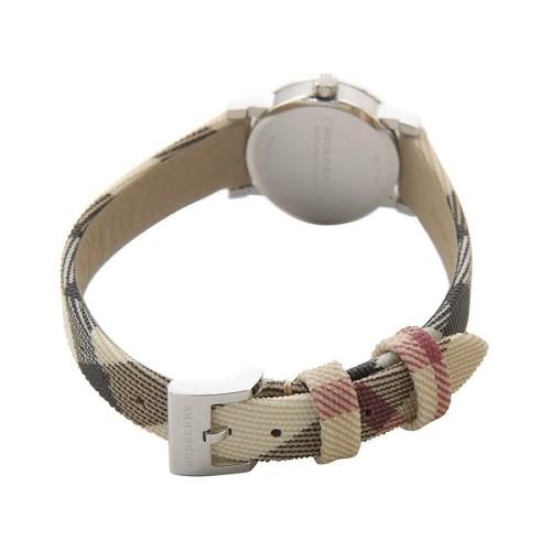 Buy Shop Burberry The City Gold Dial Haymarket Brown Leather Strap Watch for Women - BU9219 USA Online