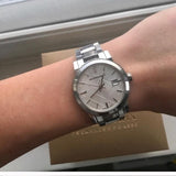 Buy Shop Burberry The City White Dial Silver Steel Strap Watch for Women - BU9144 USA Online