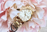 Buy Shop Burberry The City White Dial Gold Steel Strap Watch for Women - BU9103 USA Online