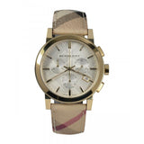 Buy Shop Burberry The City White Dial Haymarket Beige Leather Strap Watch for Women - BU9752 USA Online