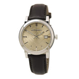 Burberry The City Gold Dial Brown Leather Strap Watch for Men - BU9011