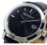 Burberry The City Black Dial Black Leather Strap Watch for Men - BU9009