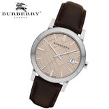 Burberry The City Gold Dial Brown Leather Strap Watch for Men - BU9011