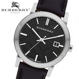 Burberry The City Black Dial Black Leather Strap Watch for Men - BU9009