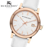 Buy Shop Burberry The City White Dial White Leather Strap Watch for Women - BU9012 USA Online