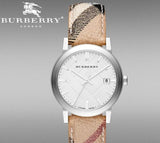 Buy Shop Burberry The City Silver Dial Brown Leather Strap Watch for Women - BU9025 USA Online