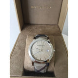 Buy Shop Burberry The City Beige Dial Chequered Brown Leather Strap Watch for Women - BU9029 USA Online