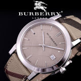 Buy Shop Burberry The City Grey Dial Checked Grey Leather Strap Watch for Women - BU9118 USA Online