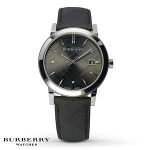 Buy Shop Burberry The City Grey Dial Black Leather Strap Watch for Men - BU9030 USA Online