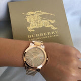 Buy Shop Burberry The City Rose Gold Dial Rose Gold Steel Strap Watch for Women - BU9034 USA Online