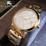 Burberry The City Gold Dial Gold Steel Strap Watch for Men - BU9038