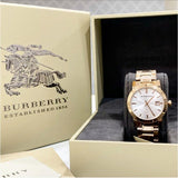 Buy Shop Burberry The City White Dial Rose Gold Steel Strap Watch for Women - BU9104 USA Online