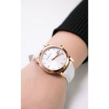 Burberry The City Diamonds White Dial White Leather Strap Watch for Women - BU9130