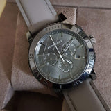 Buy Shop Burberry The City Chronograph Ion Plated Grey Dial Grey Leather Strap Watch for Men - BU9384 USA Online