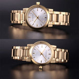 Burberry Heritage White Dial Gold Steel Strap Watch for Women - BU9203