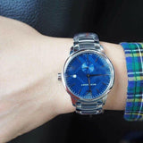 Buy Shop Burberry The Classic Blue Dial Silver Steel Strap Watch for Men - BU10007 USA Online