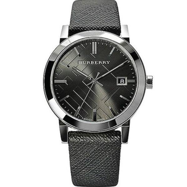 Buy Shop Burberry The City Grey Dial Black Leather Strap Watch for Men - BU9030 USA Online
