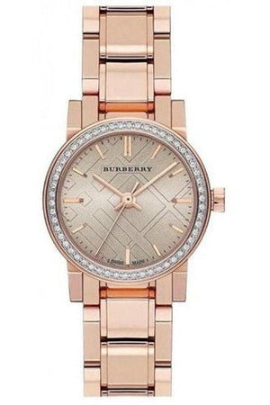 Buy Shop Burberry The City Diamonds Rose Dial Rose Gold Steel Strap Watch for Women - BU9225 USA Online