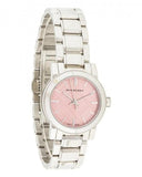 Burberry The City Diamonds Pink Dial Silver Steel Strap Watch for Women - BU9231