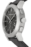 Burberry The City Grey Dial Black Leather Strap Watch for Men - BU9362