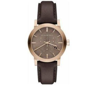 Buy Shop Burberry The City Grey Dial Brown Leather Strap Unisex Watch - BU9755 USA Online