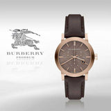 Burberry The City Grey Dial Brown Leather Strap Unisex Watch - BU9755