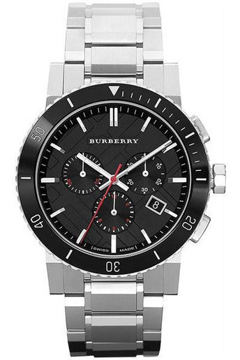 Buy Shop Burberry The City Black Dial Silver Steel Strap Watch for Men - BU9380 USA Online