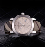 Buy Shop Burberry The City Nova Beige Dial Grey Leather Strap Watch for Women - BU9023 USA Online