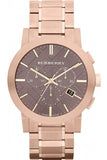 Burberry The City Grey Dial Rose Gold Steel Strap Unisex Watch - BU9754