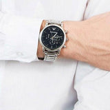 Buy Shop Emporio Armani Luigi Black Dial Silver Steel Strap Watch For Men - AR1894 USA Online