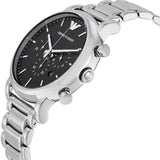 Buy Shop Emporio Armani Luigi Black Dial Silver Steel Strap Watch For Men - AR1894 USA Online