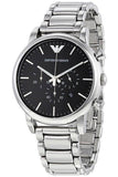 Buy Shop Emporio Armani Luigi Black Dial Silver Steel Strap Watch For Men - AR1894 USA Online