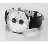 Buy Shop Emporio Armani Gianni White Dial Black Leather Strap Watch For Men - AR0385 USA Online