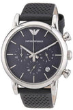 Buy Shop Emporio Armani Luigi Chronograph Quartz Grey Dial Grey Leather Strap Watch For Men - AR1735 USA Online