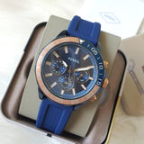 Buy Shop Fossil Bannon Multifunction Blue Dial Blue Silicone Strap Watch for Men - BQ2498 USA Online