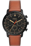Buy Shop Fossil Goodwin Luggage Chronograph Black Dial Brown Leather Strap Watch for Men - FS5501 USA Online