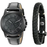 Buy Shop Fossil Grant Chronograph Black Dial Black Leather Strap Watch for Men - FS5132 USA Online