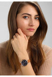 Buy Shop Fossil Jacqueline Three Hand Date Luggage Blue Dial Brown Leather Strap Watch for Women - ES4274 USA Online